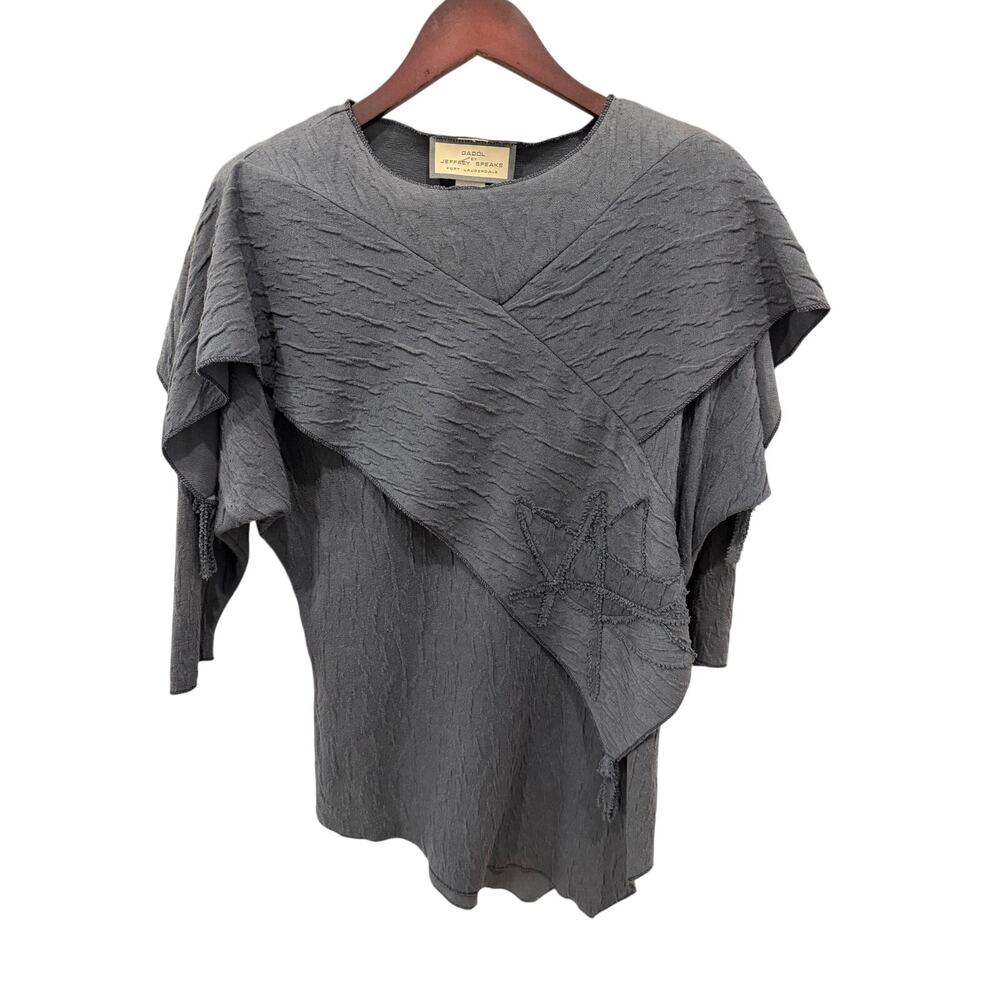 GADOL By JEFFREY SPEAKS Asymmetrical Art To Wear Textured Tunic Size S